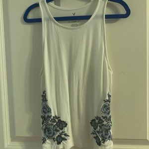 american eagle cropped embroidered tank